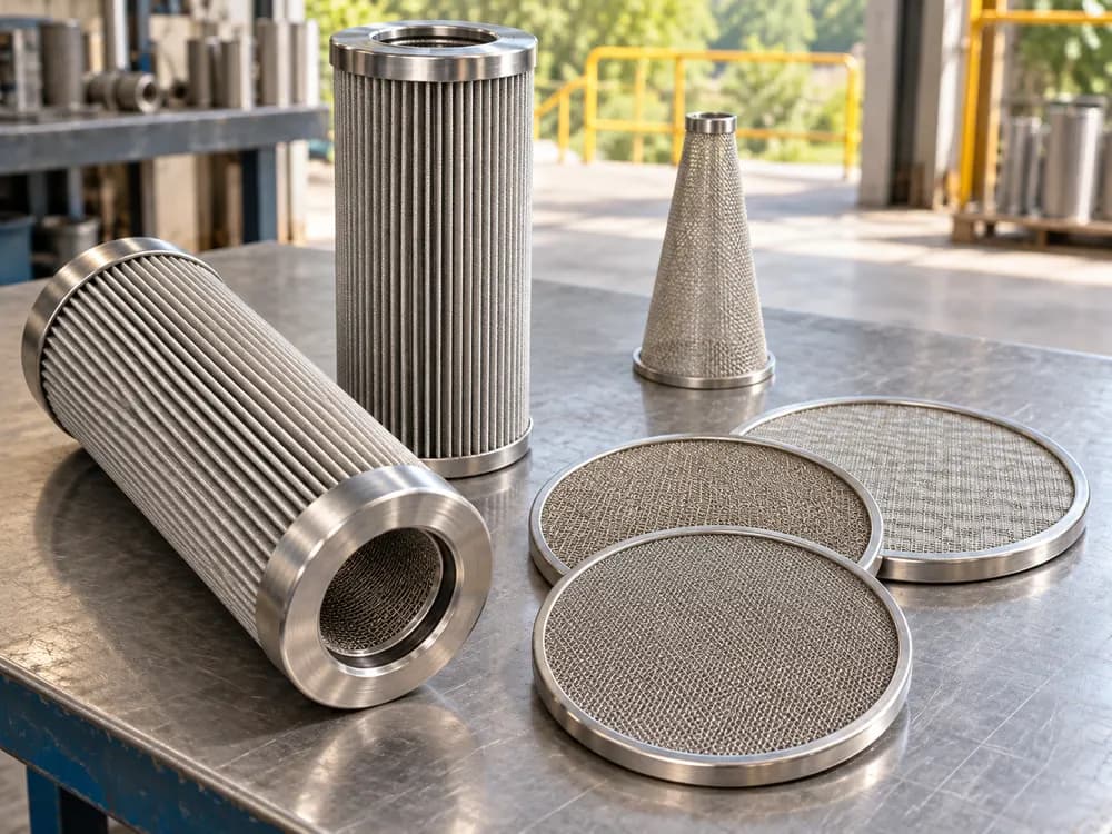 Cartuchos, conos y discos filtrantes de malla de acero inoxidable