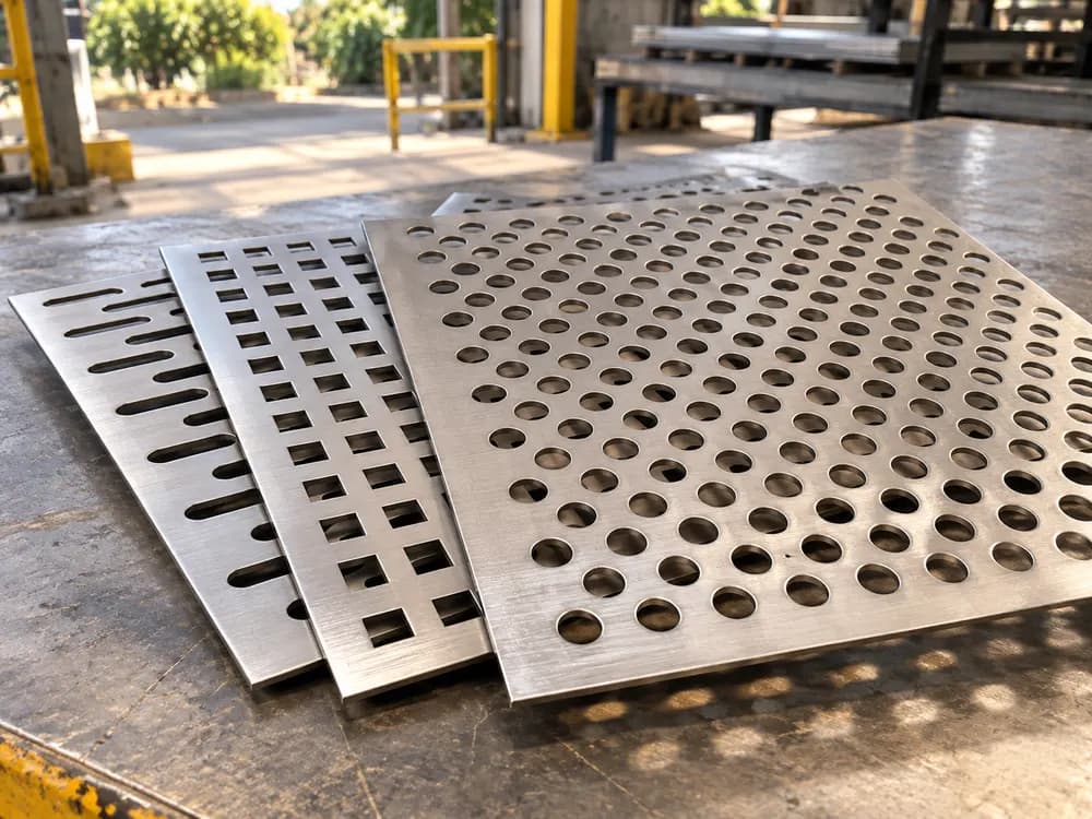 Láminas perforadas de acero inoxidable con perforación redonda, cuadrada y alargada