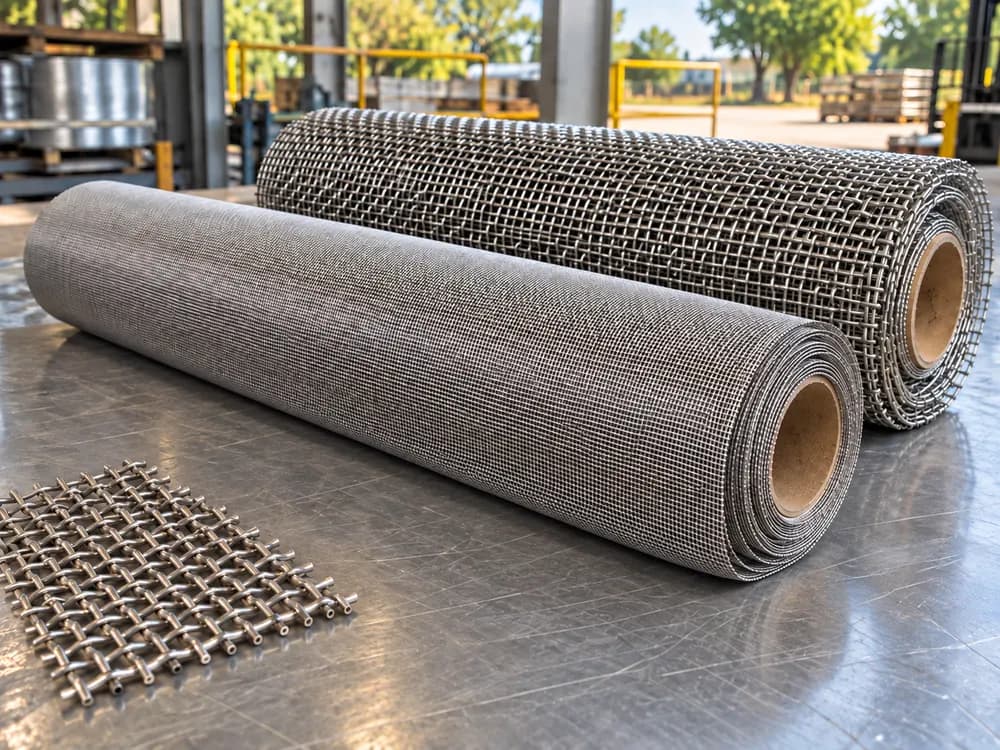 Rollos de malla metálica tejida de acero inoxidable en distintas aperturas